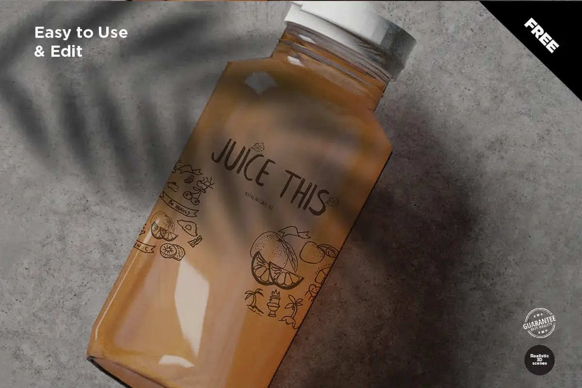 Juice Bottle Mockup V2