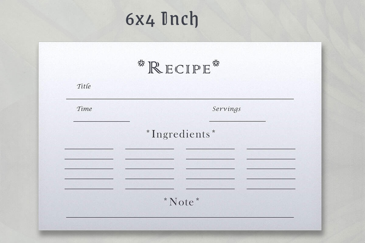 Minimal Recipe Card Template V3
