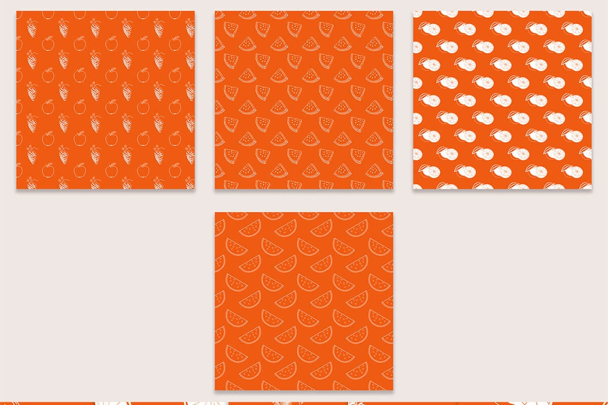 Orange & White Fruit Digital Papers