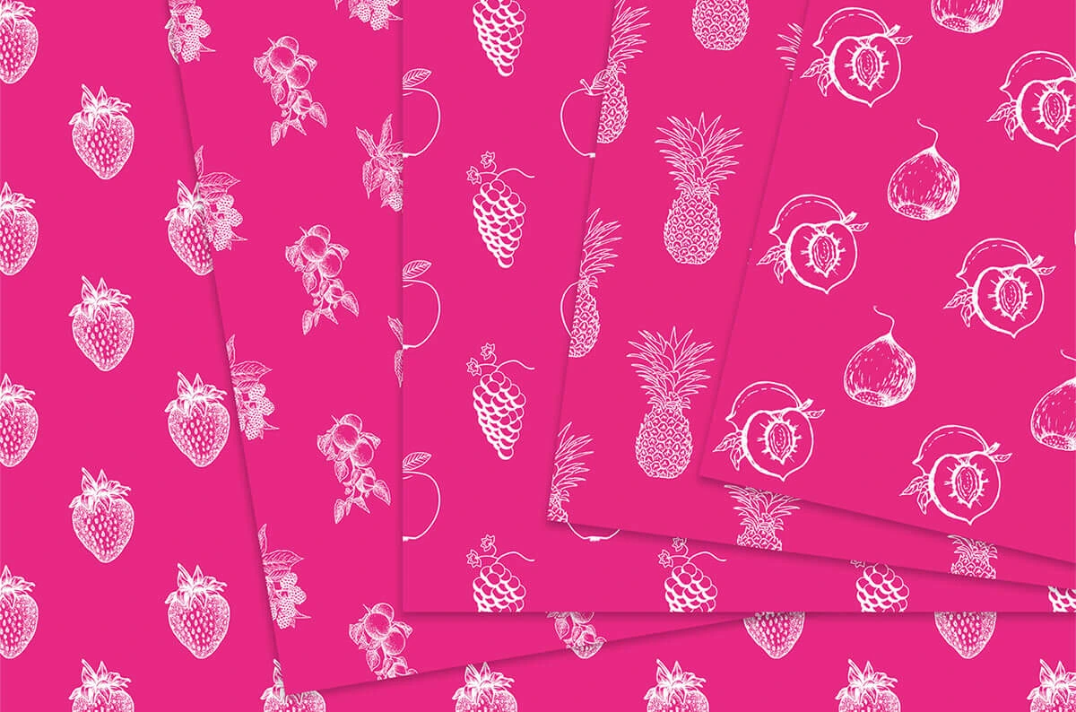 Pink and White Fruit Digital Papers