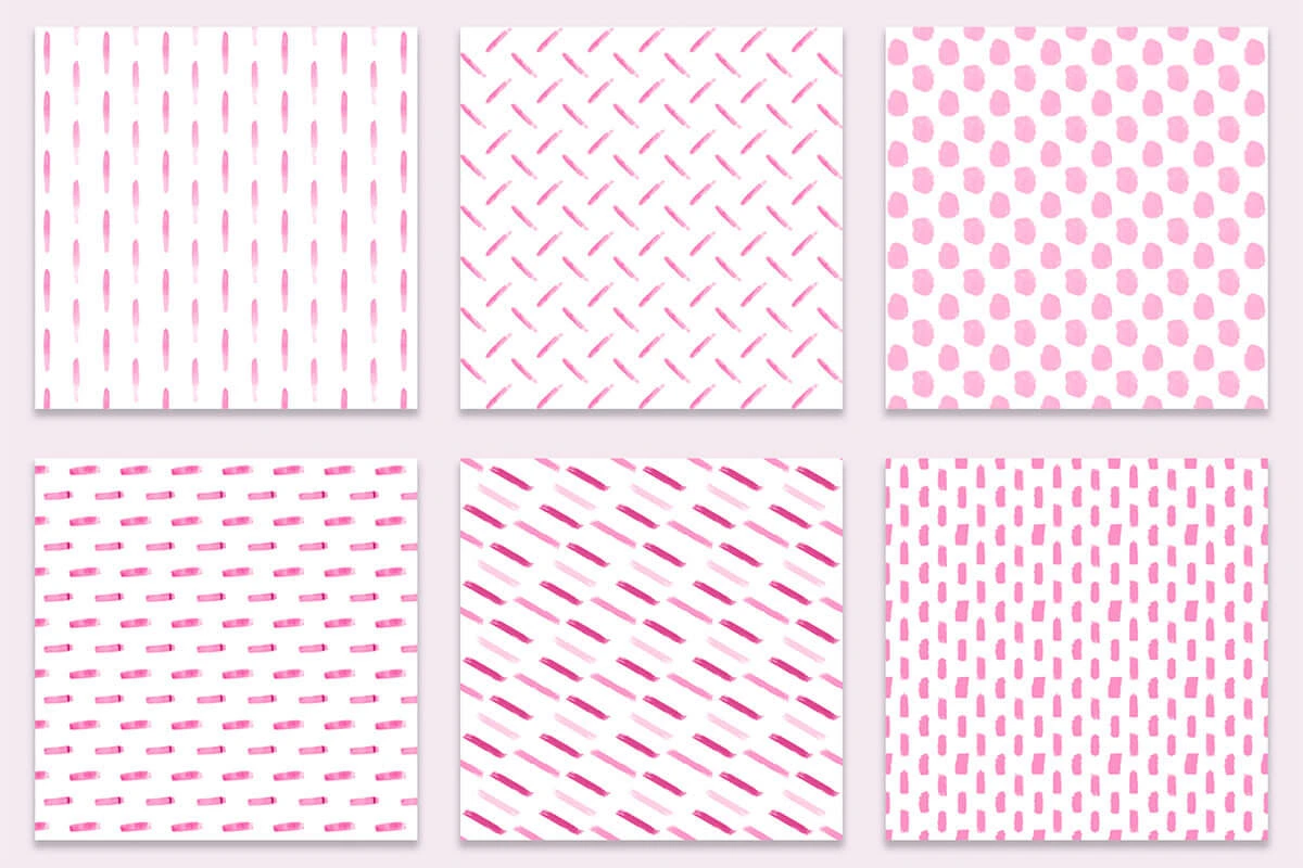 Pink and White Watercolor Stroke Digital Papers