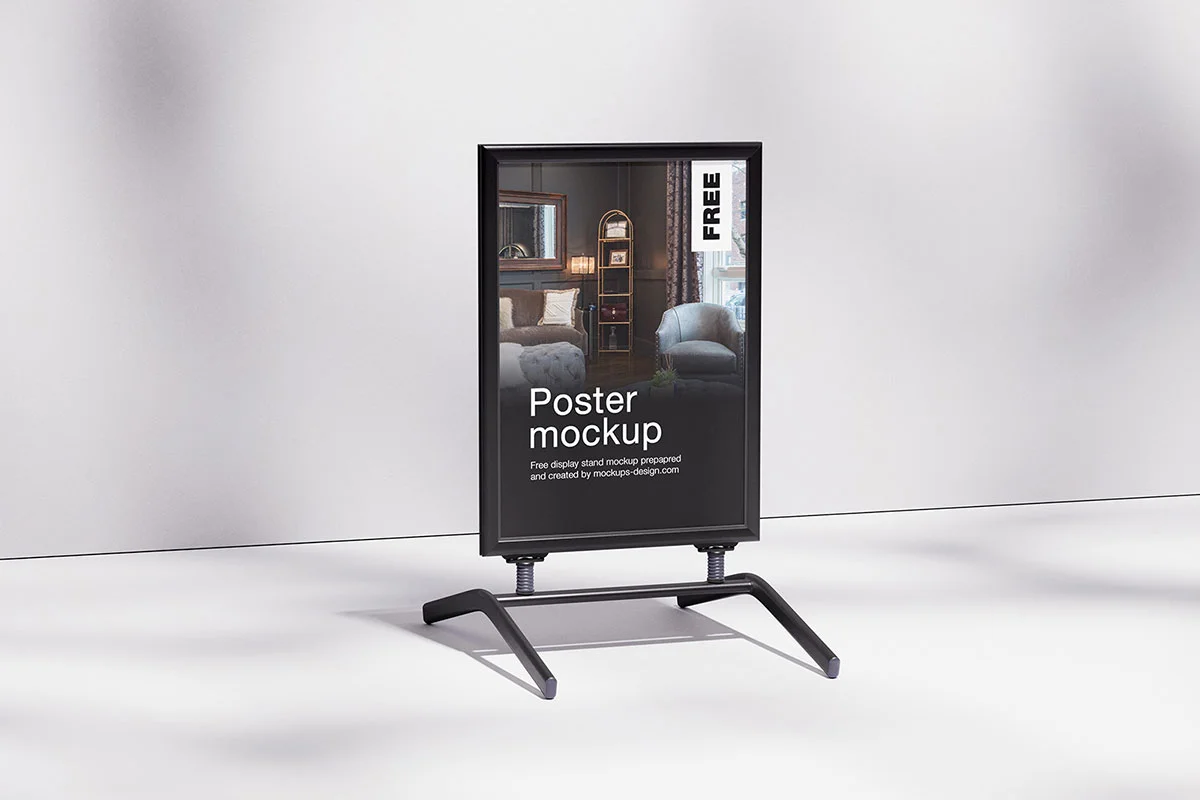 Poster Display Stand Mockup