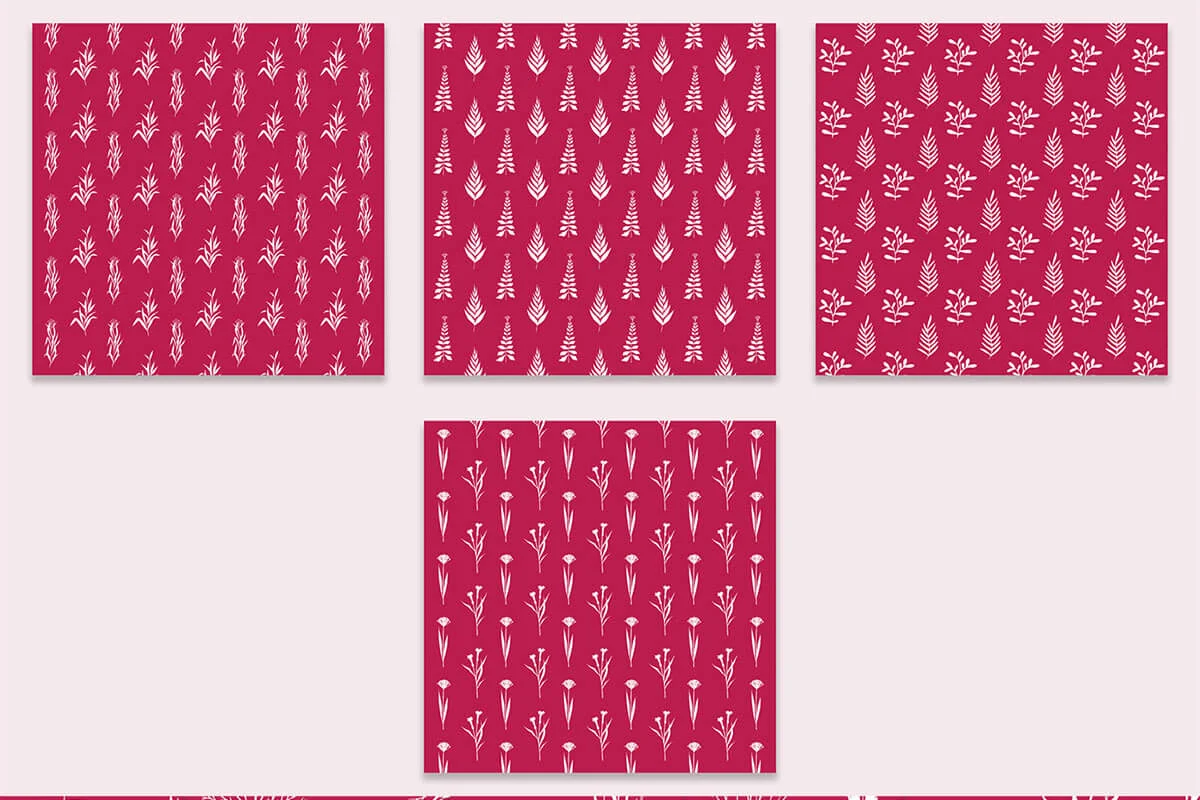 Rose Red and White Natural Digital Papers