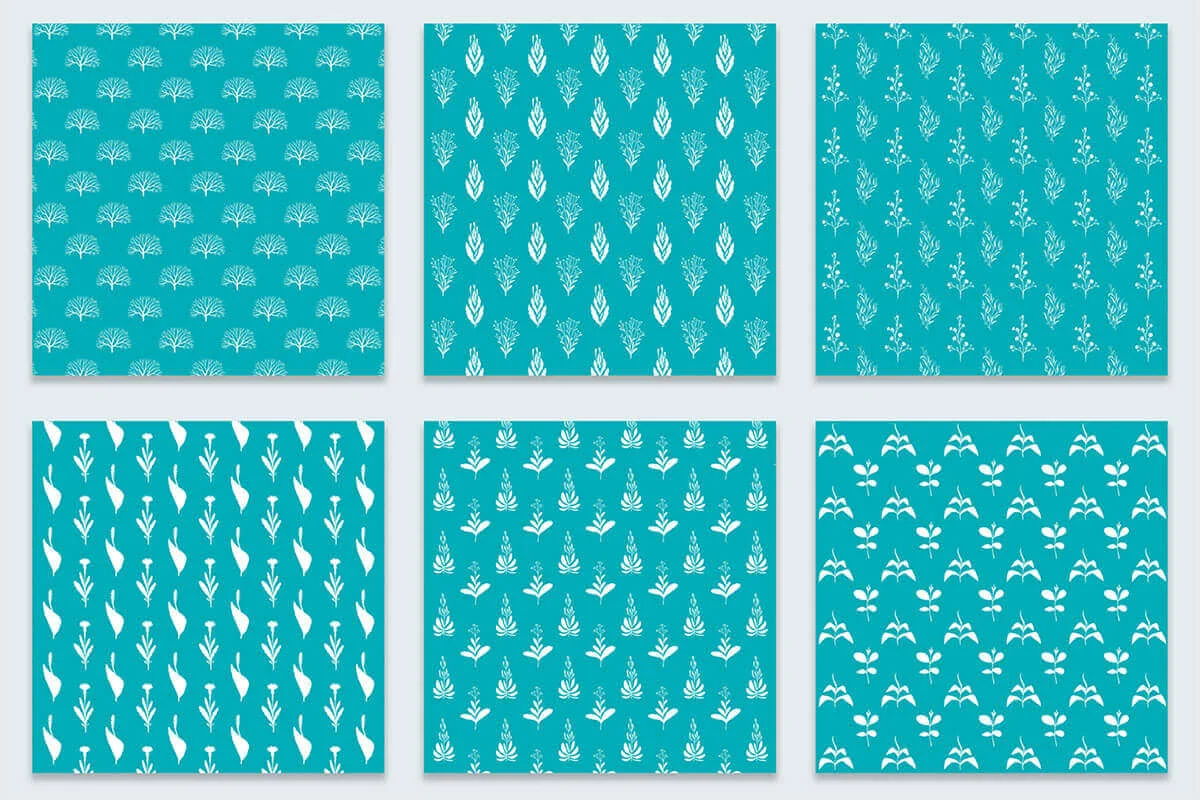 Tiffany and White Natural Digital Papers