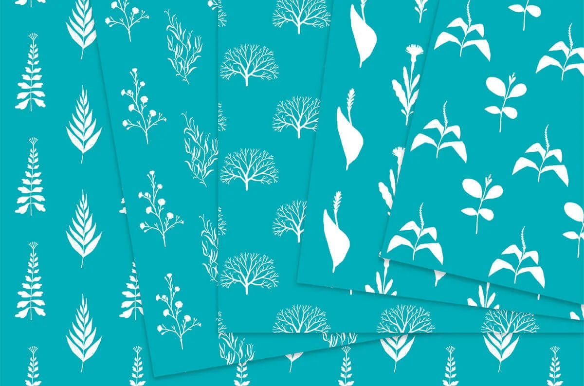 Tiffany and White Natural Digital Papers
