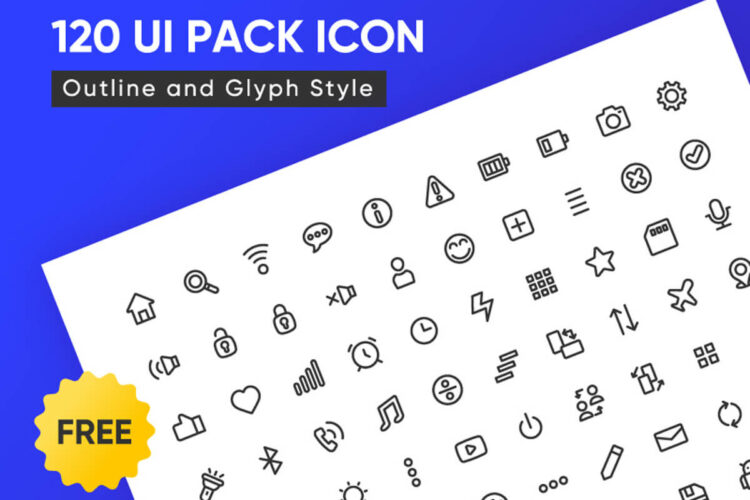 120 UI Outline Icons Feature Image
