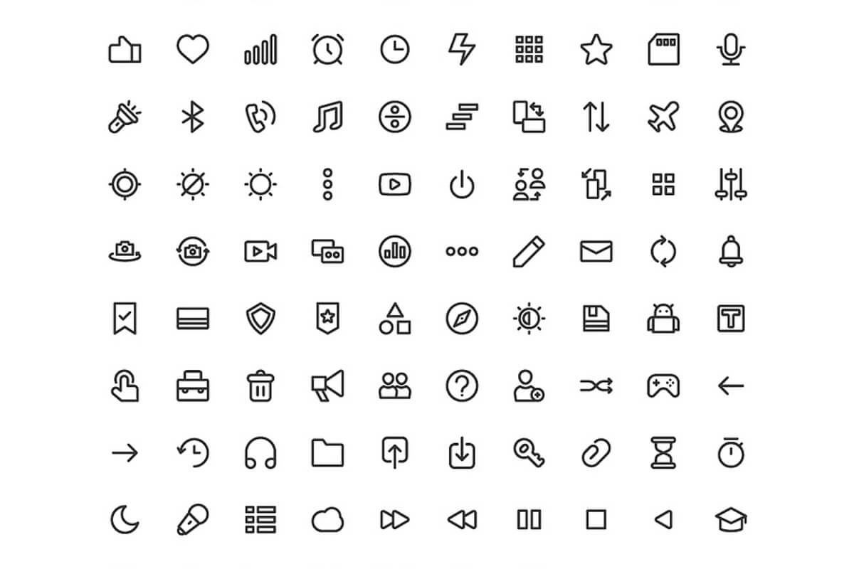 120 UI Outline Icons Preview 1