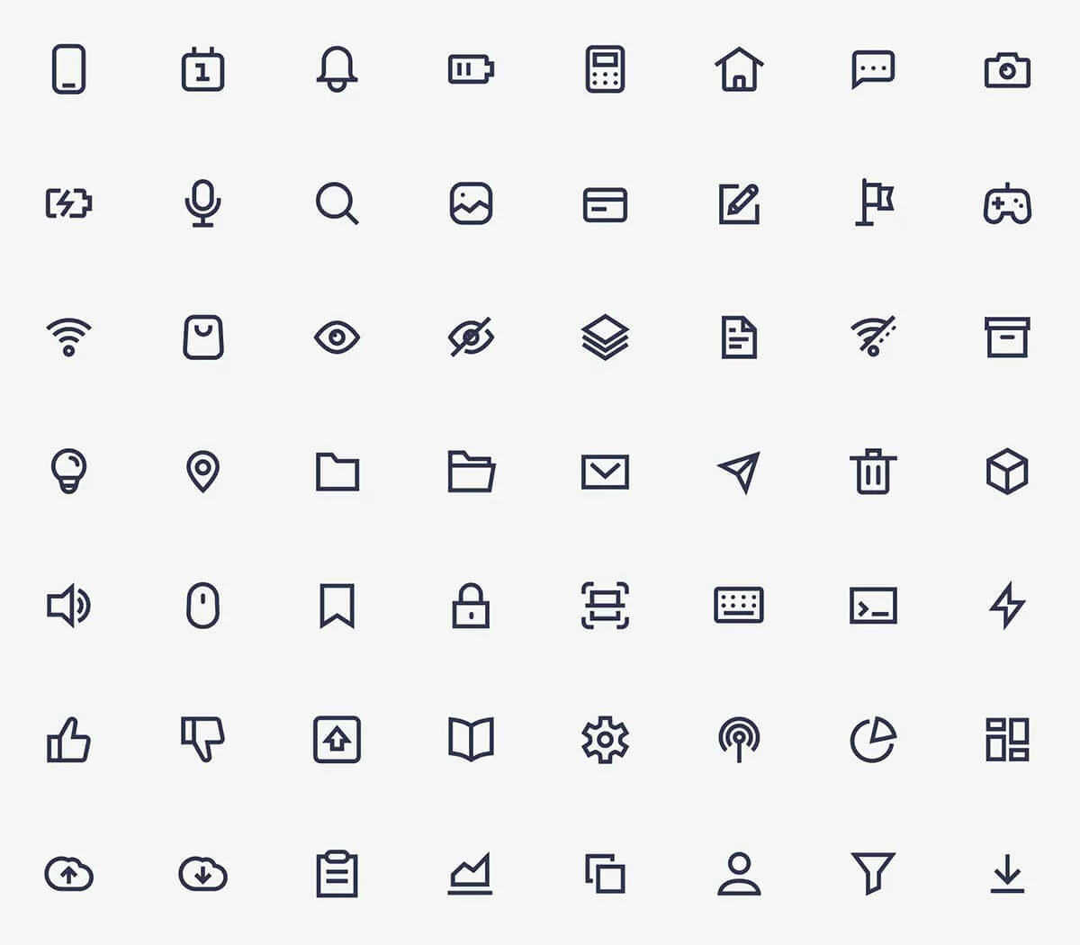124 Modern Icons Collection Free Download - Creativetacos