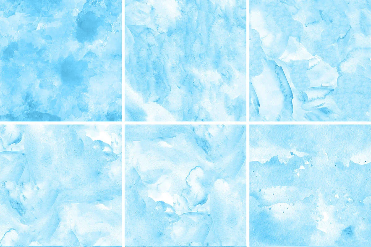 Blue Watercolor Digital Background Papers Preview 1