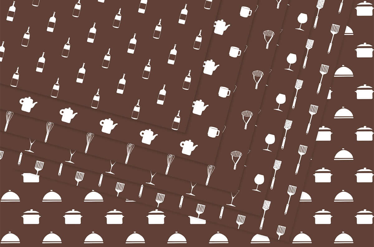 Brown Coffee & White Kitchen Digital Papers