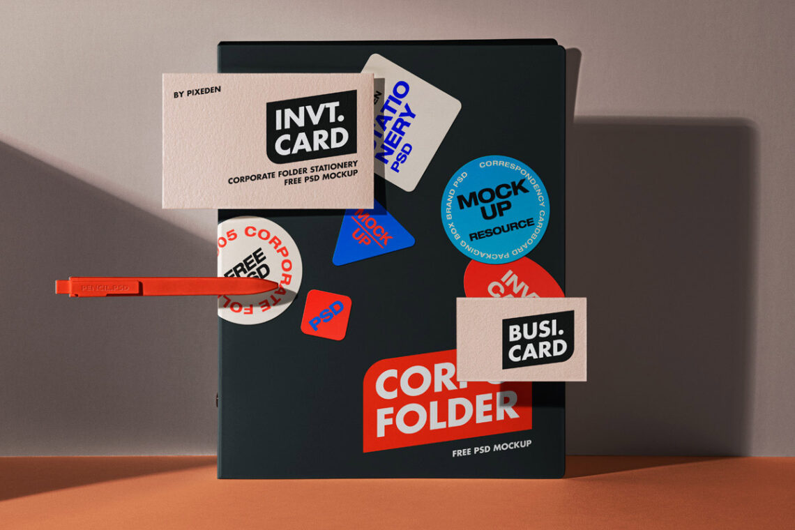 Corporate Folder Stationery Mockup Feature Image