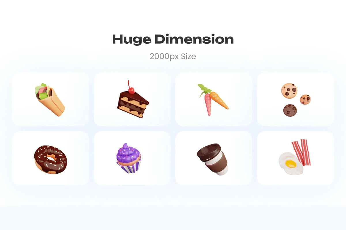 Free 3D Food Icons Preview 2