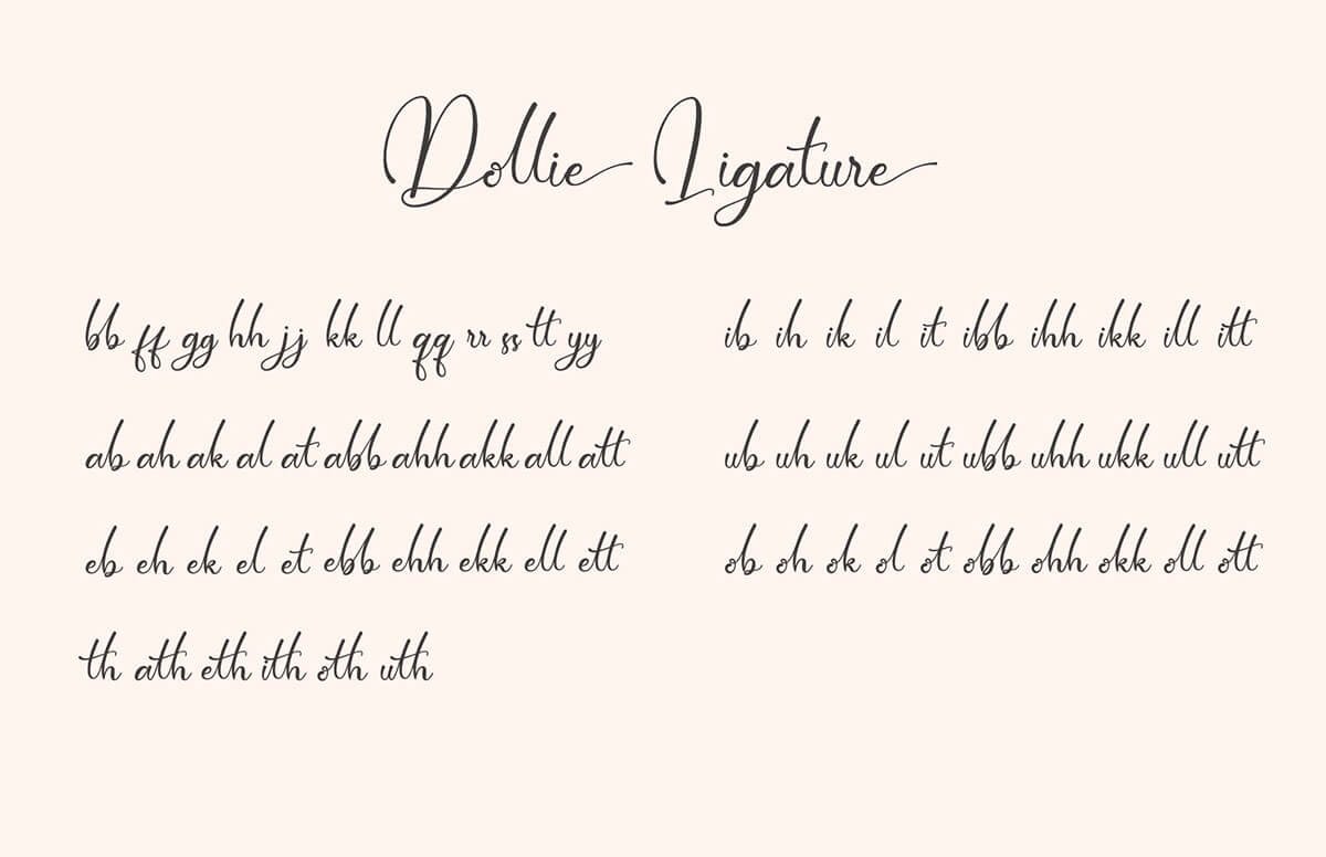 Free Dollie Script Font 7