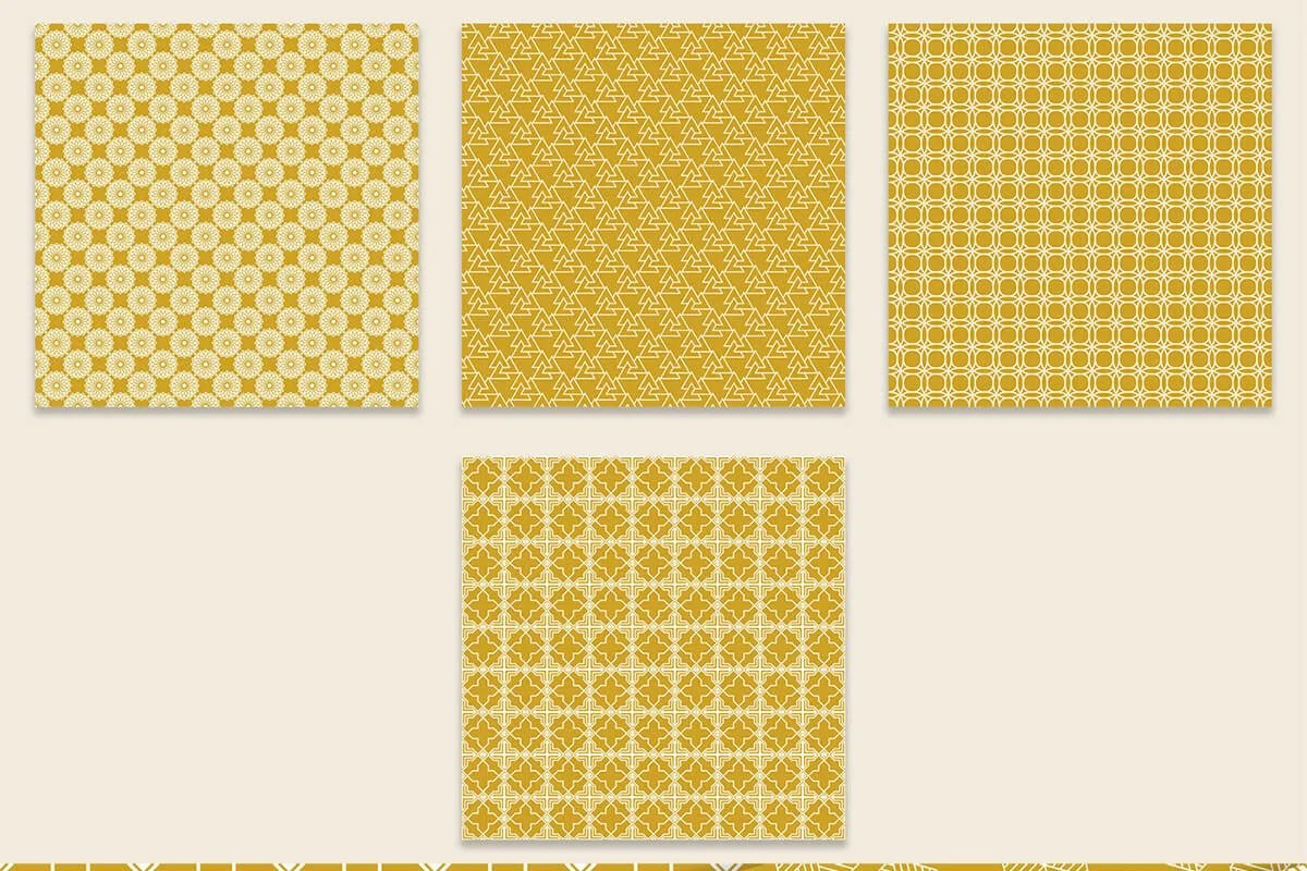 Gold & White Geometric Digital Papers