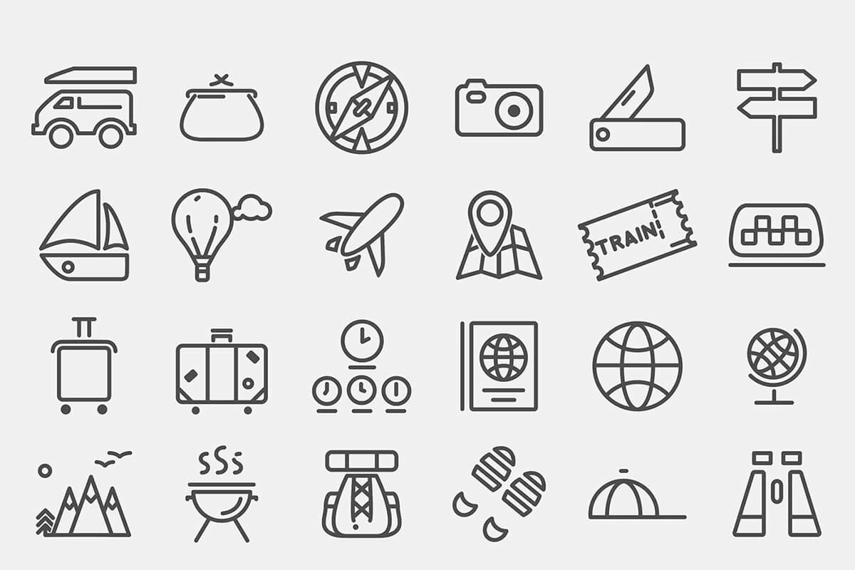 Travelling Icon Set Preview 1