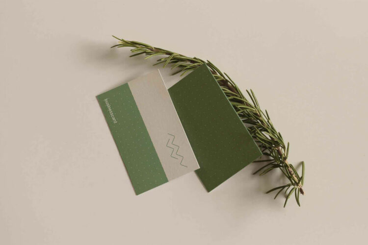 Business Card With Rosemary Mockup Feature Image