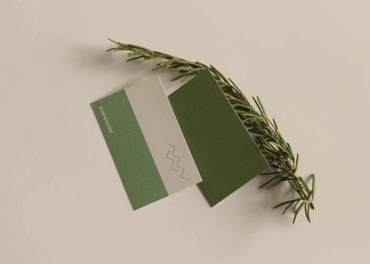 Business Card With Rosemary Mockup Feature Image