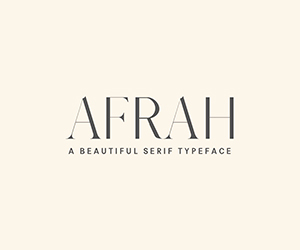 Afrah Typeface Commercial License Banner