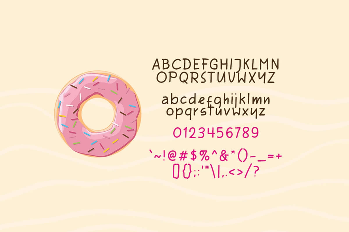 Cheerful Donuts Fancy Font Preview 3
