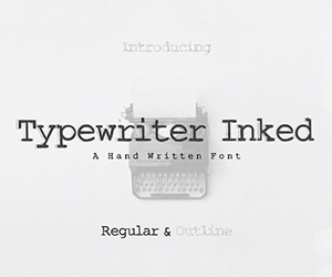 Typewriter Inked Typeface Commercial License Banner