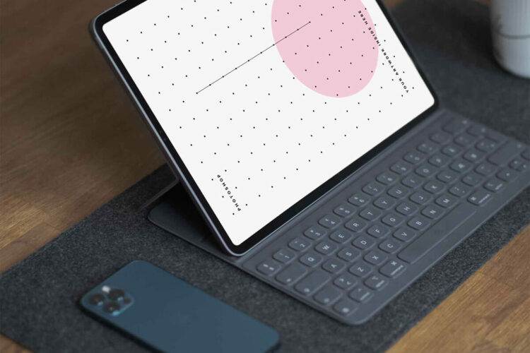 Tablet With A Keyboard Mockup Feature Image
