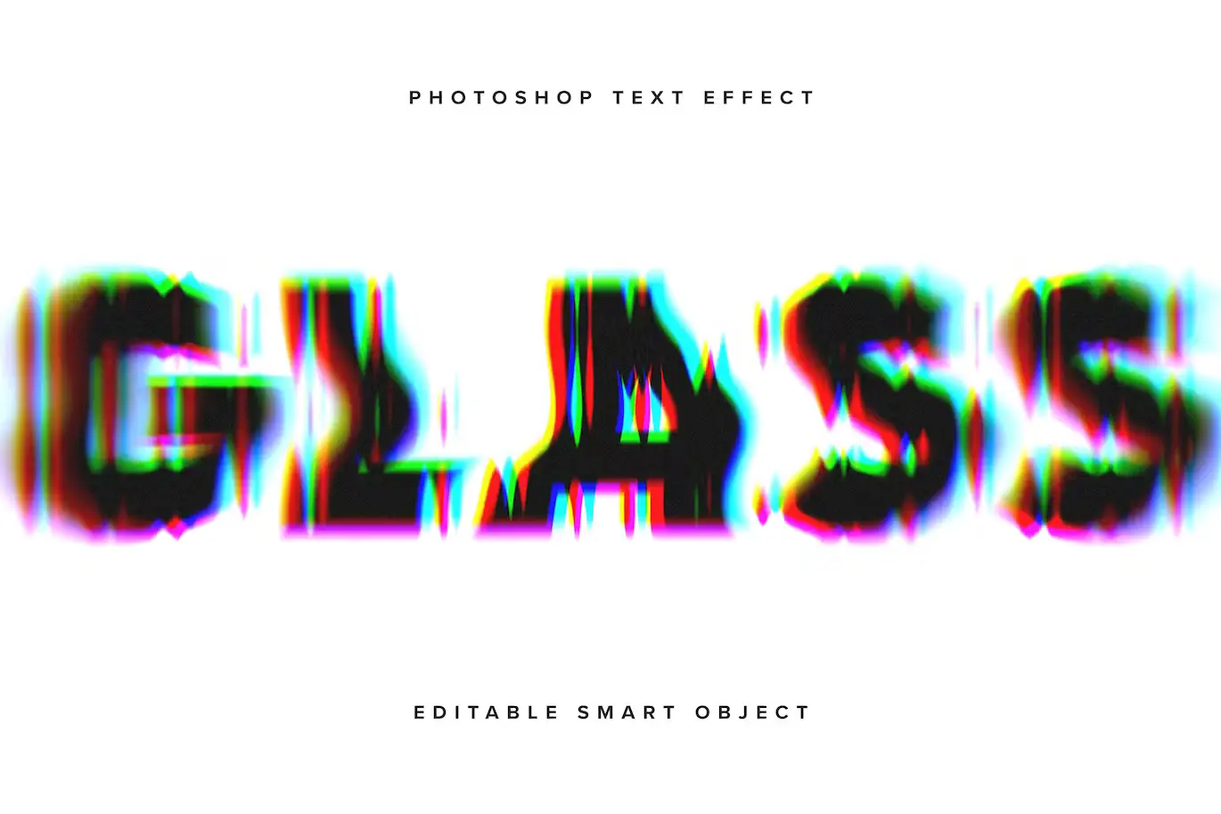Warped Glass Texture Text Effect Mockup