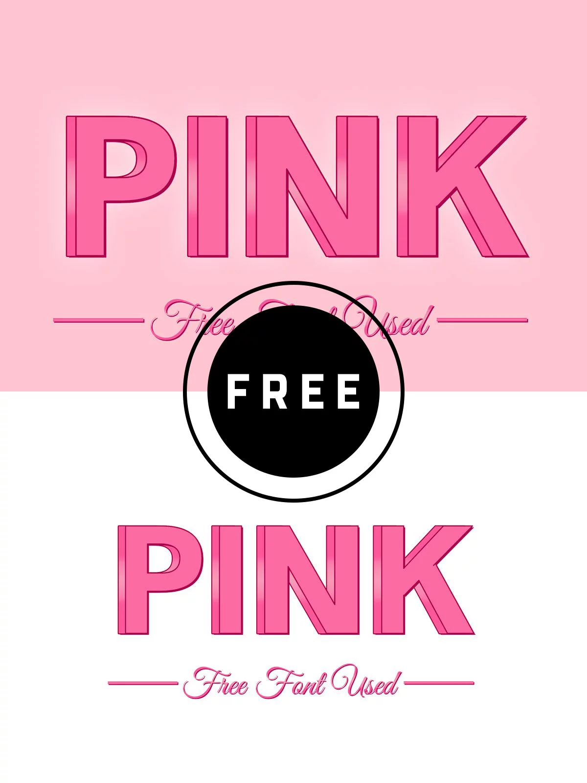 Free 3D Pink Femenine PSD Text Effect