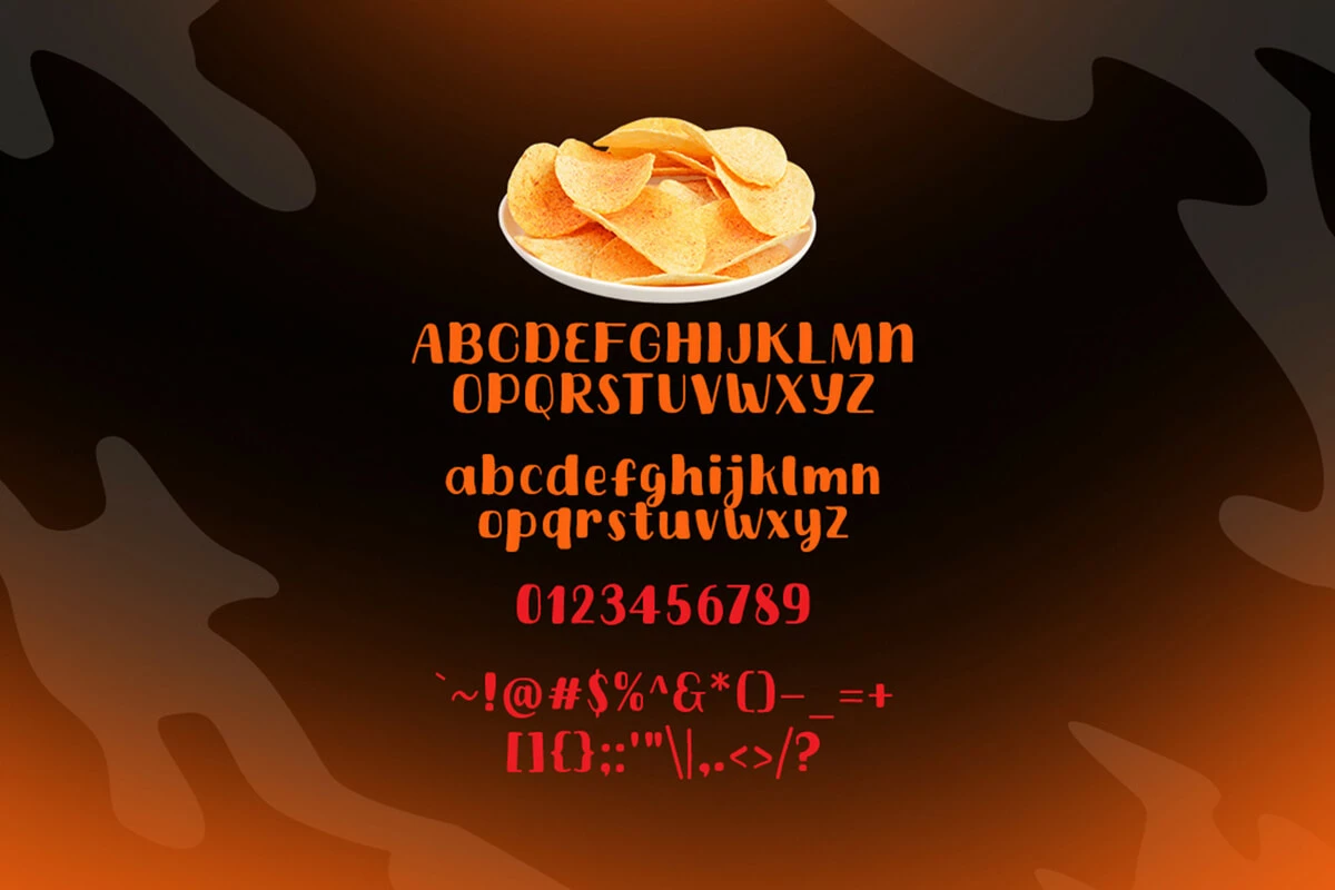 Spicy Chips Fancy Font Preview 3