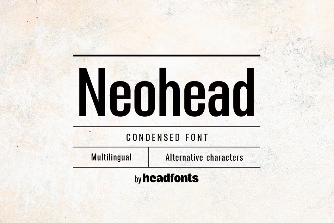 Neohead condensed sans serif font