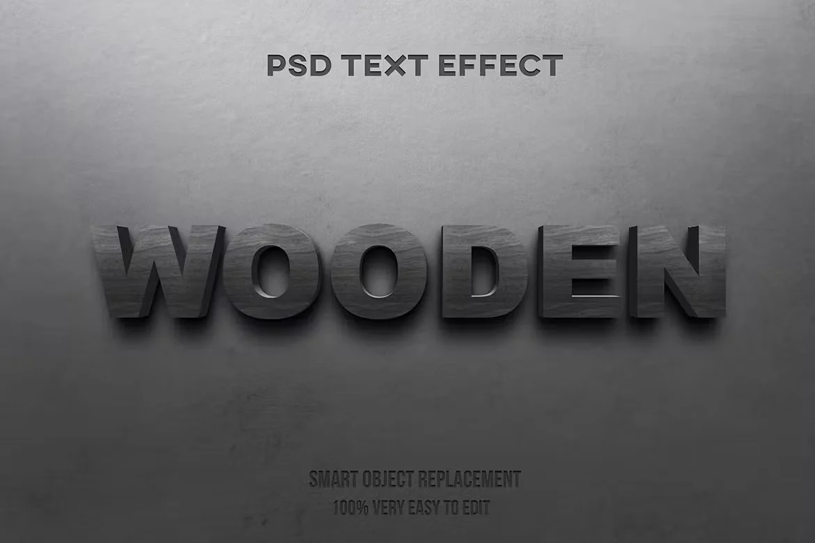 wooden text effect