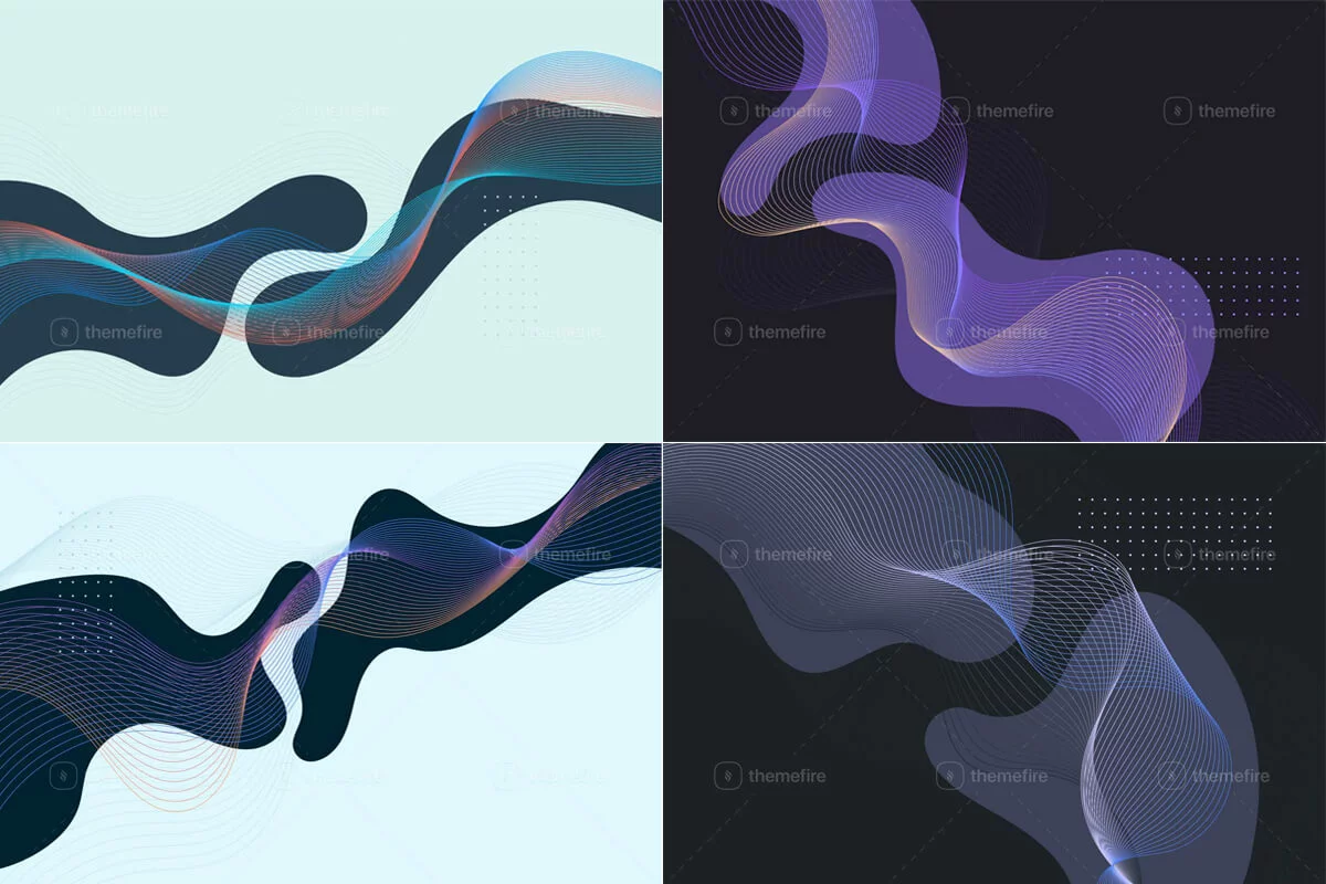 Flat Splash and Grid Wave Backgrounds Preview 1
