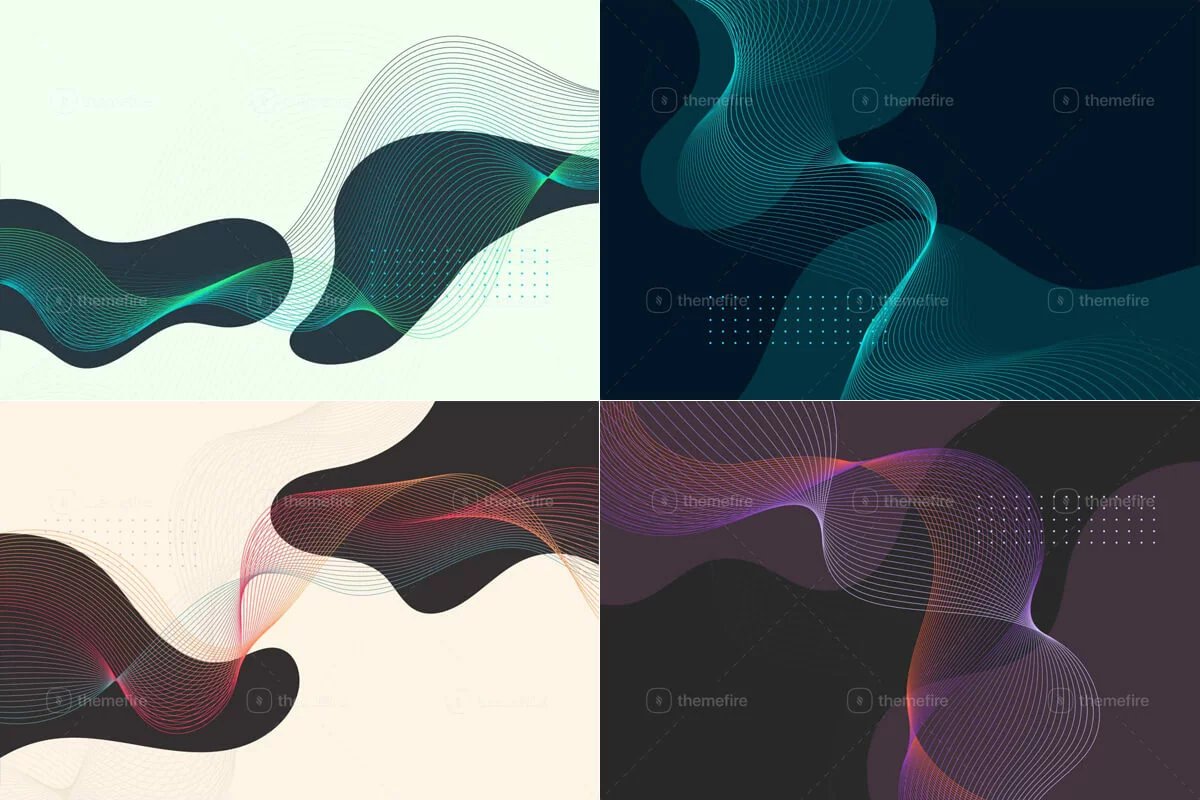 Flat Splash and Grid Wave Backgrounds Preview 2