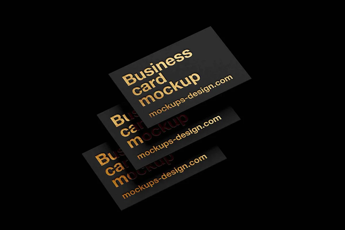 Metallic Foil Business Card Mockup Preview Image 1