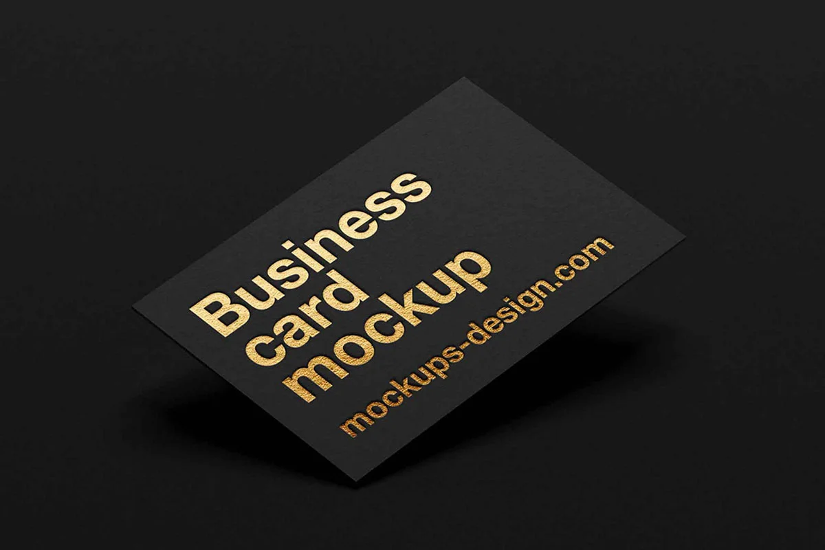 Metallic Foil Business Card Mockup Preview Image 2