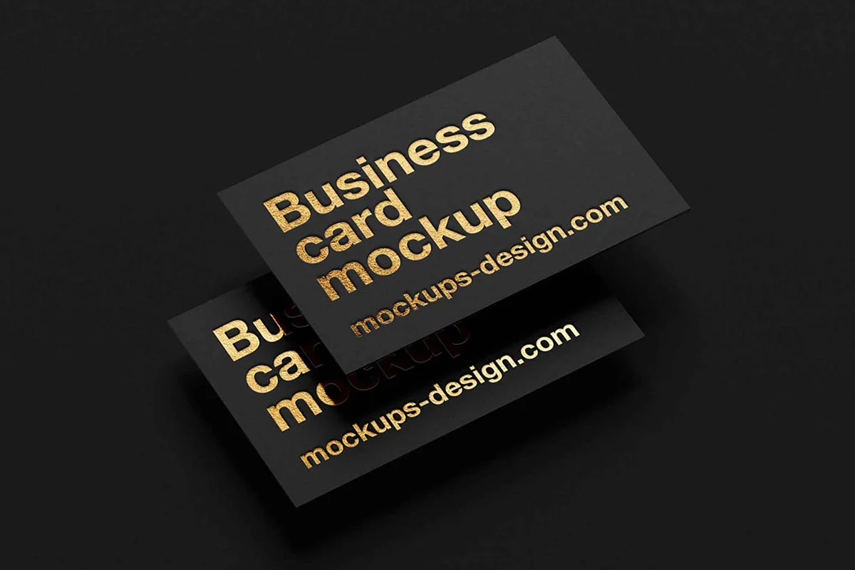 Metallic Foil Business Card Mockup Preview Image 3