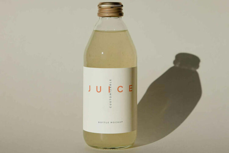 Small Glass Juice Bottle Mockup Feature Image