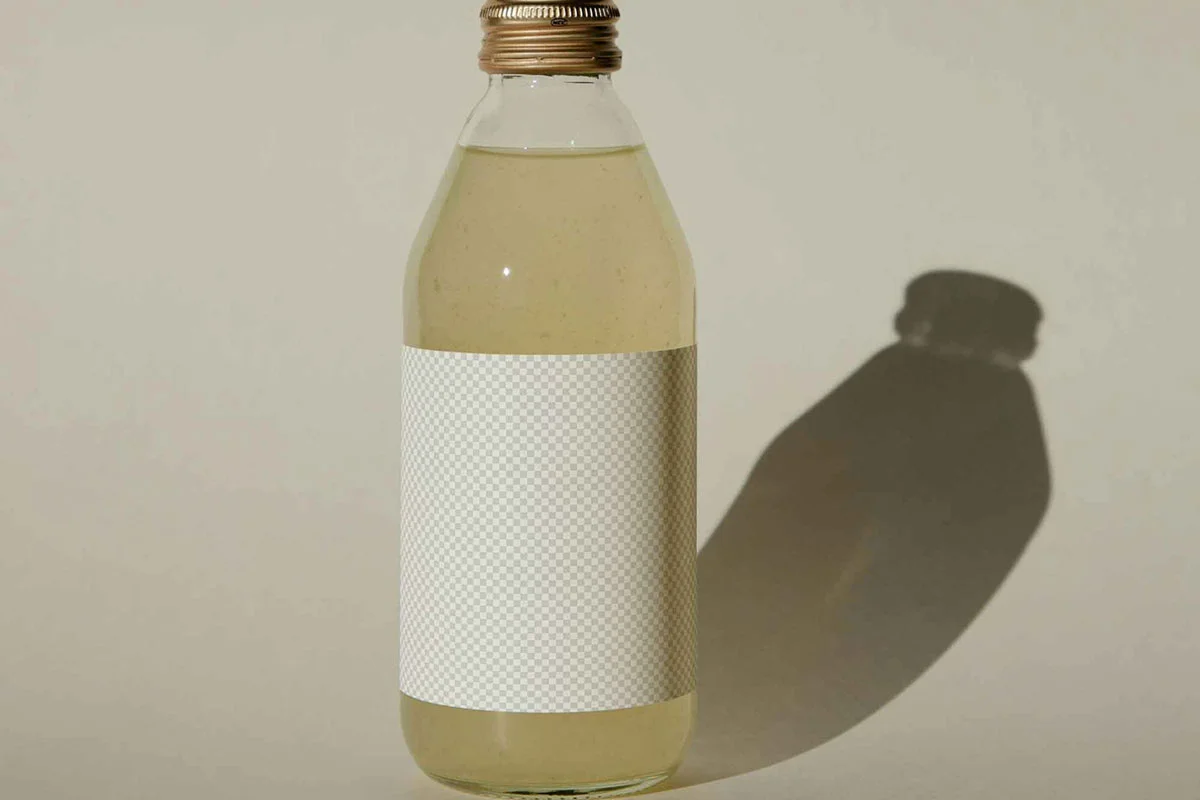 Small Glass Juice Bottle Mockup Preview Image