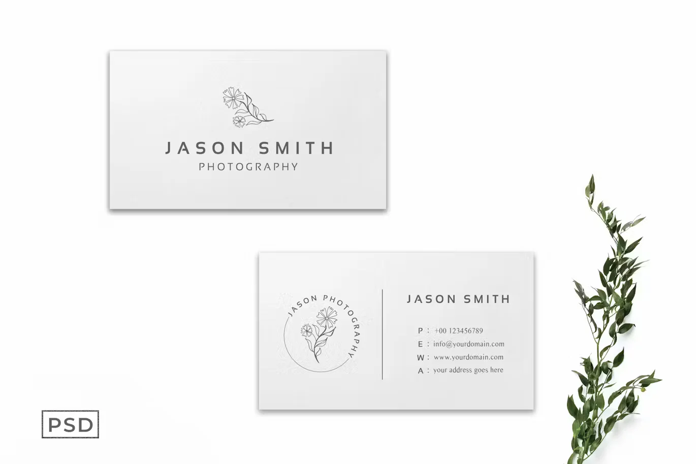 Clear White Minimalist Business Card Template