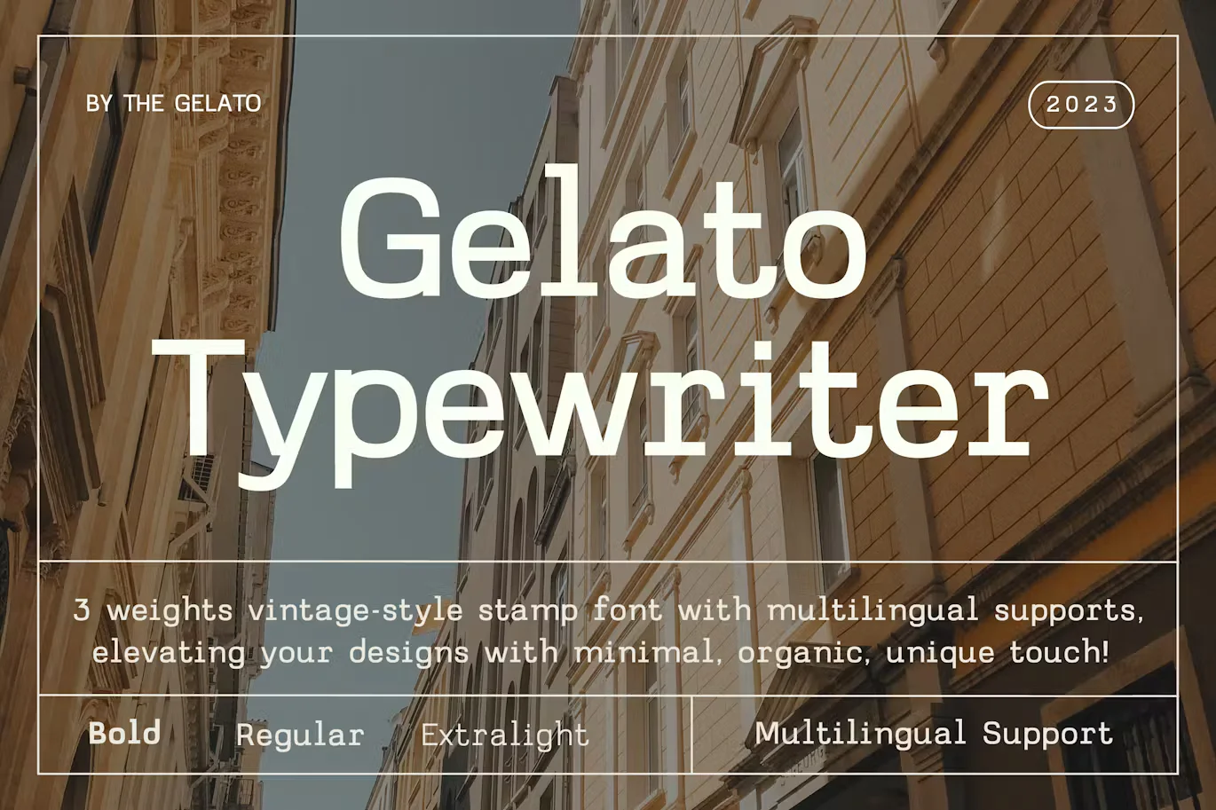 Gelato Typewriter Minimal Vintage Stamp Font