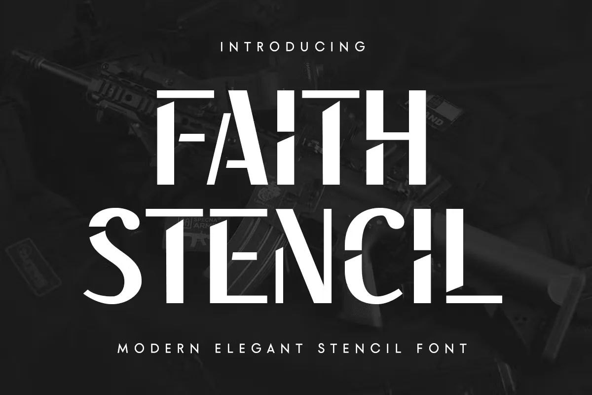 Faith Stencil - Modern Elegant Stencil Font