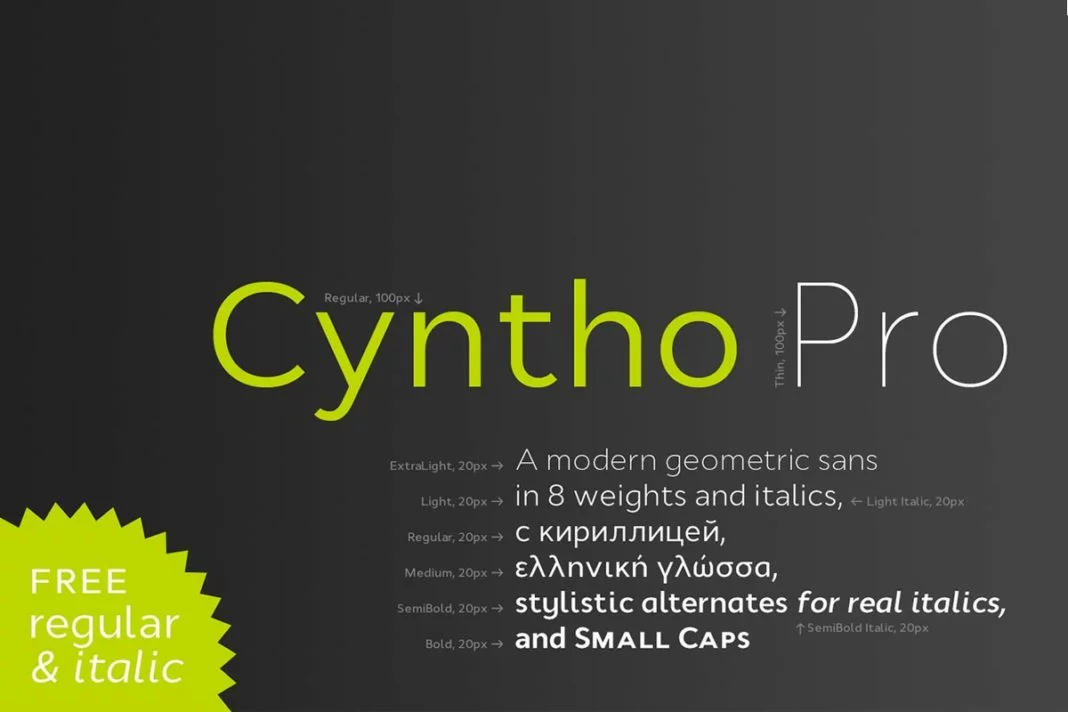 Cyntho Pro Sans Serif Typeface Free Download