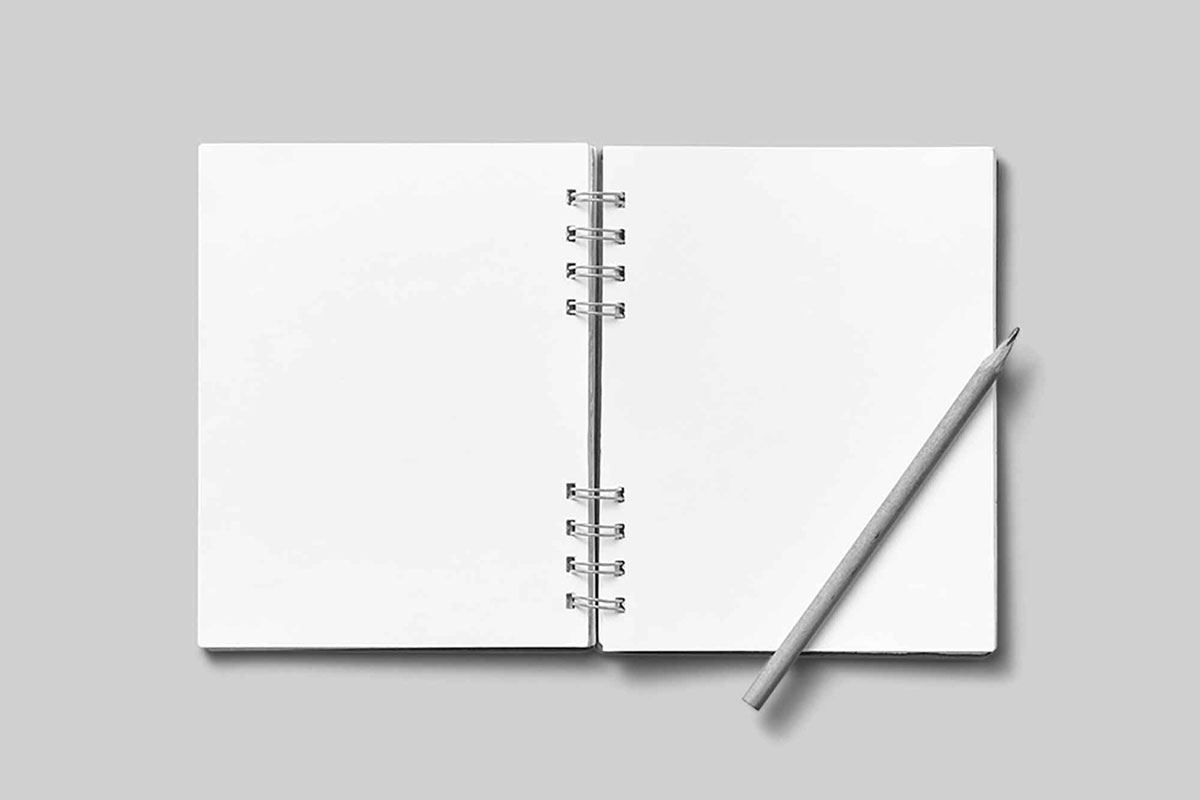 Open Notebook with Pencil Mockup Preview Image