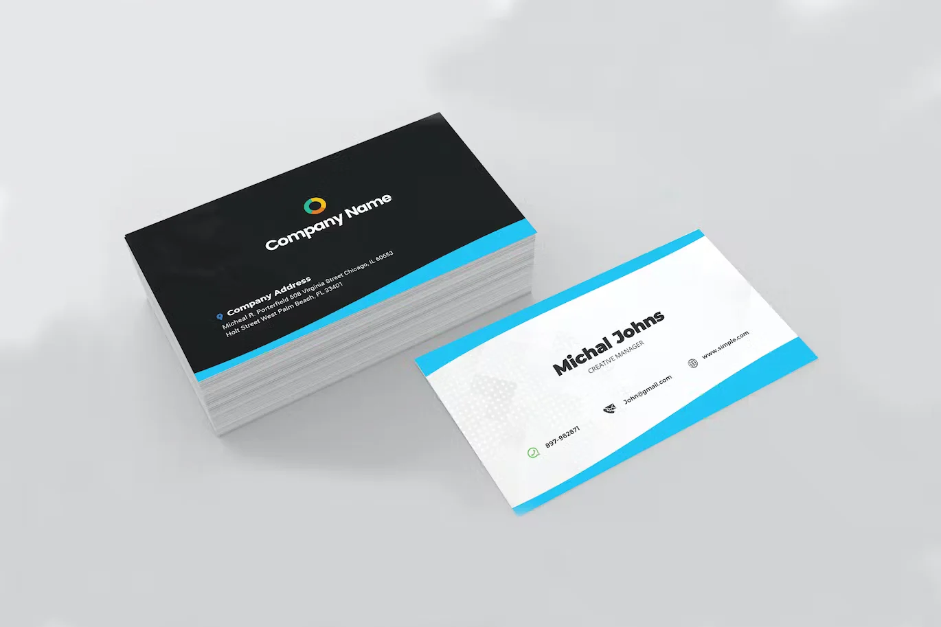 Black & White Professional Business Card Template