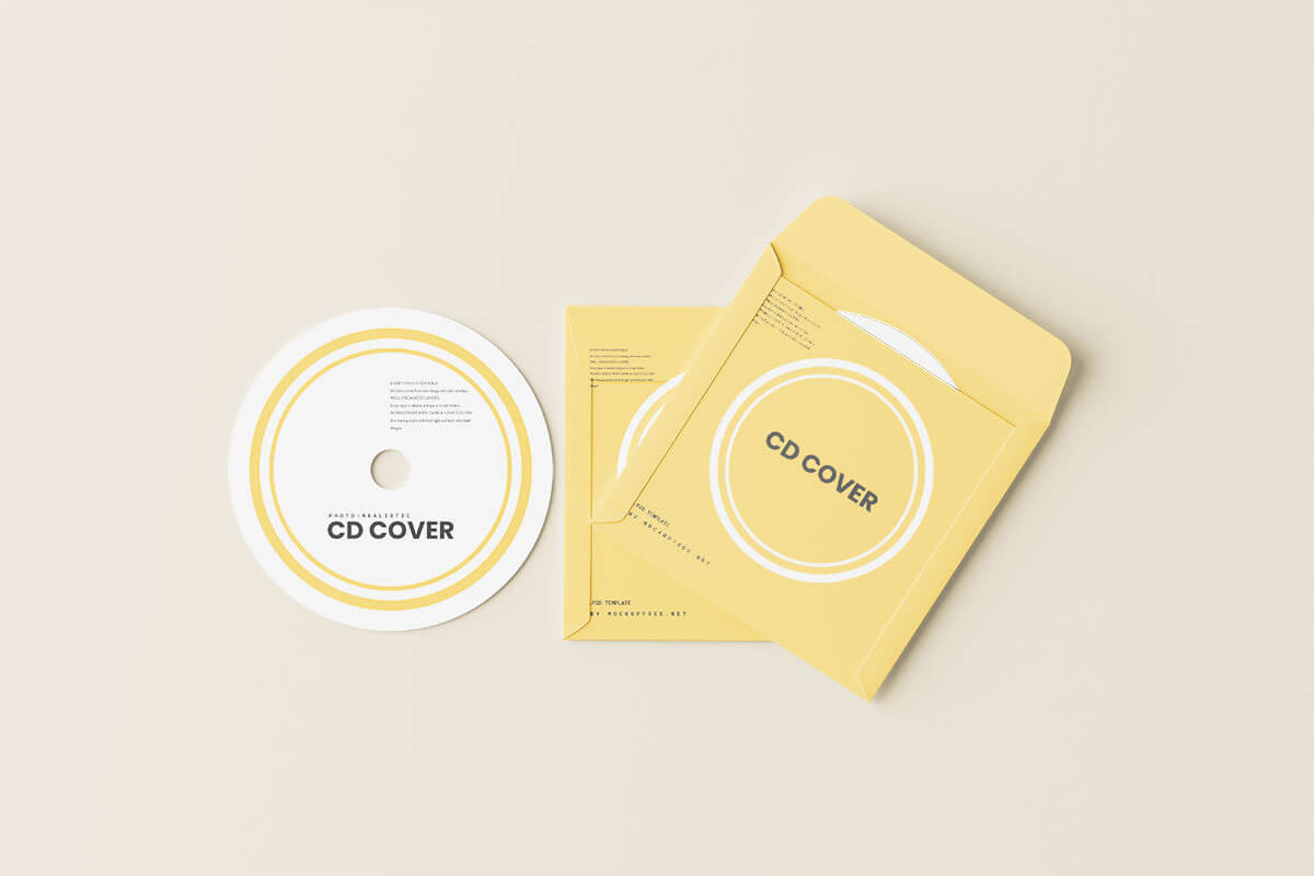 Paper CD Cover and Disc Mockup Preview 3