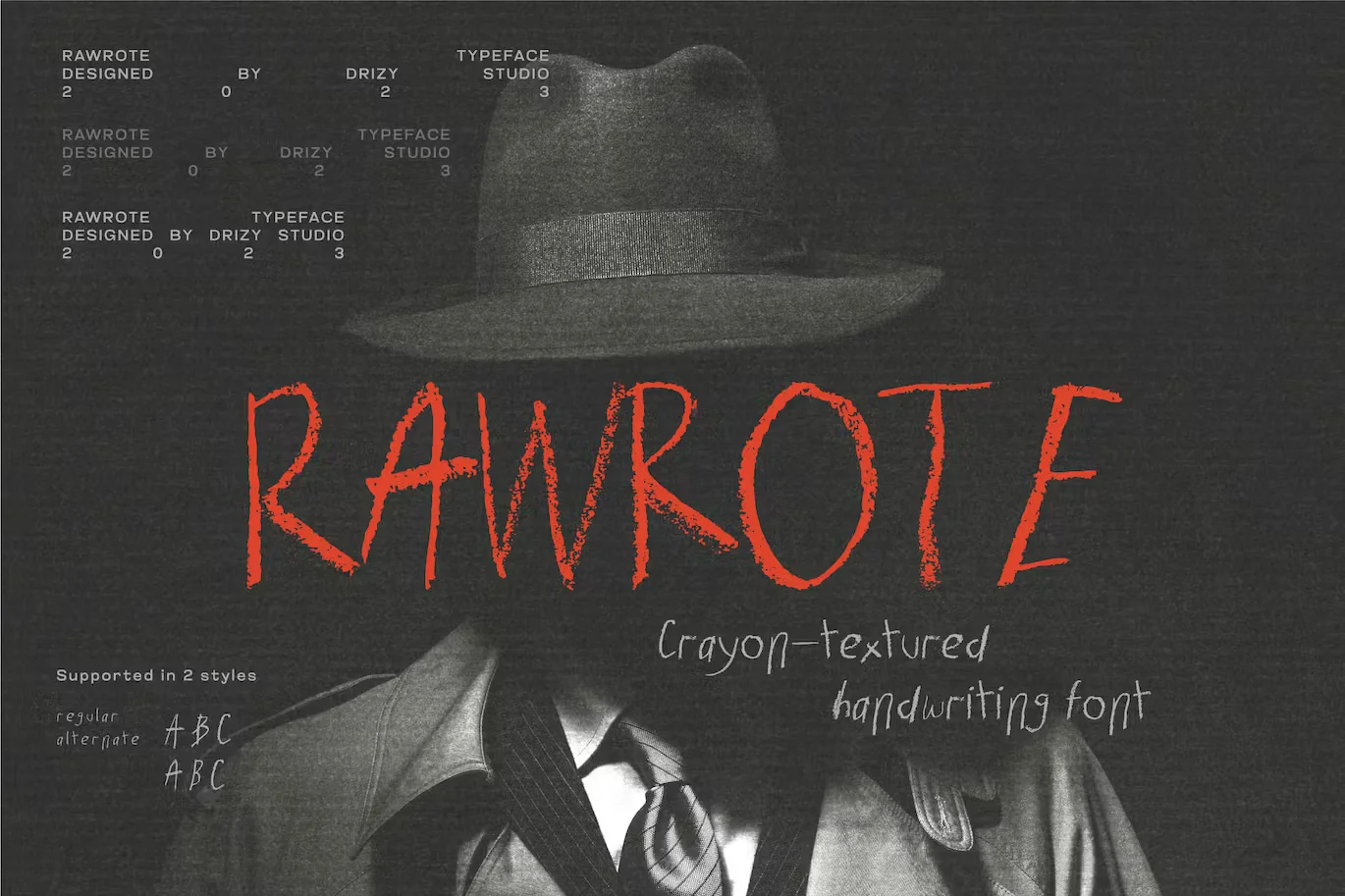Rawrote – Crayon-Textured Handwriting Font