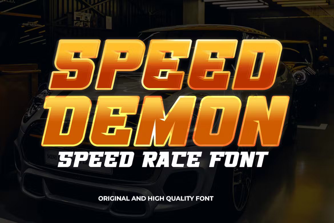 Speed Demon - The Car acing Font