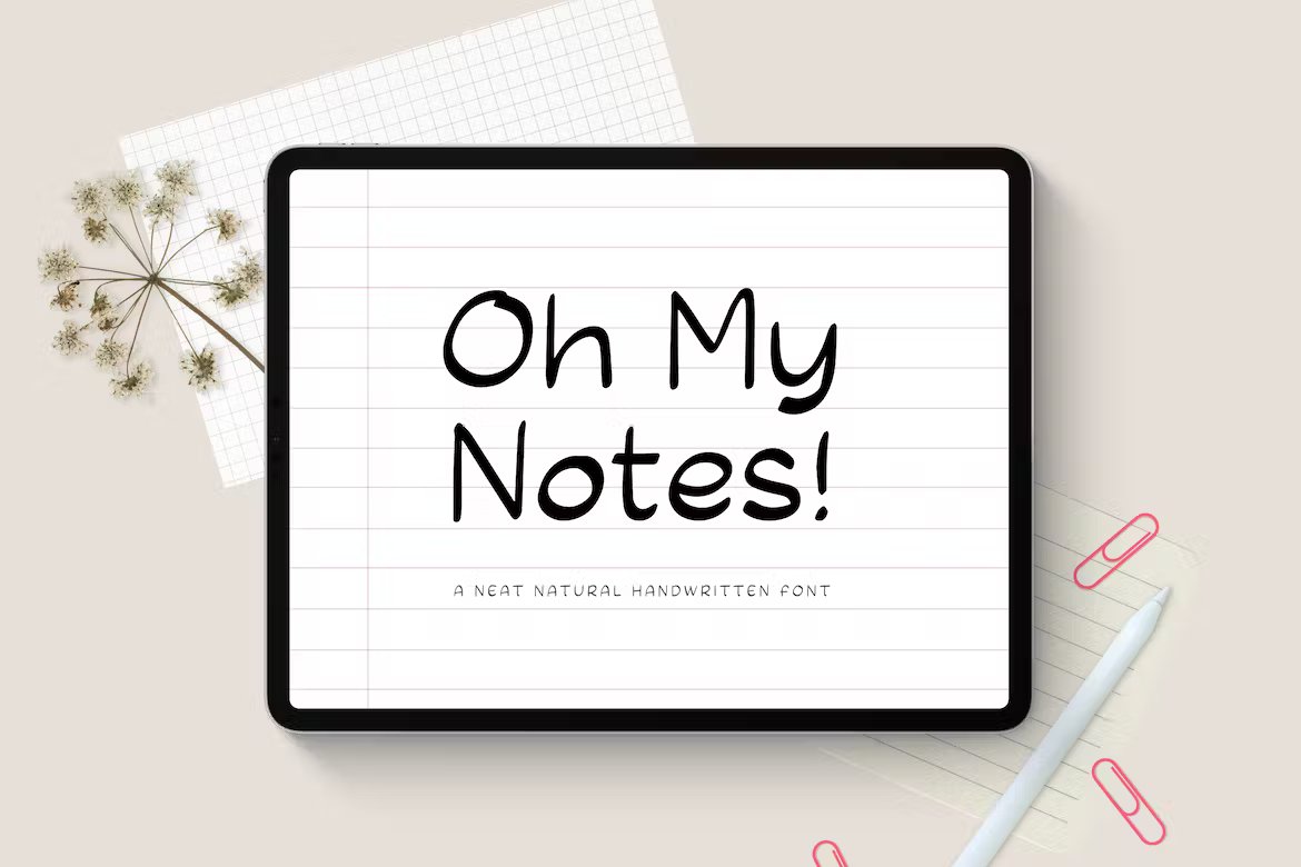 Oh My Notes - Note Taking Handwritten Font