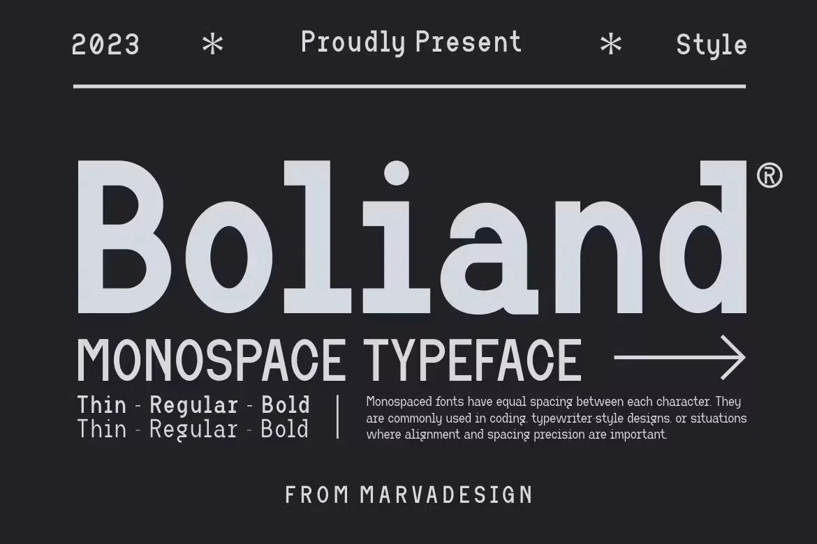 Boliand - A Modern Monospace Font
