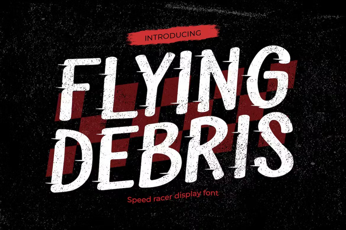Flying Debris - Retro Racing Font