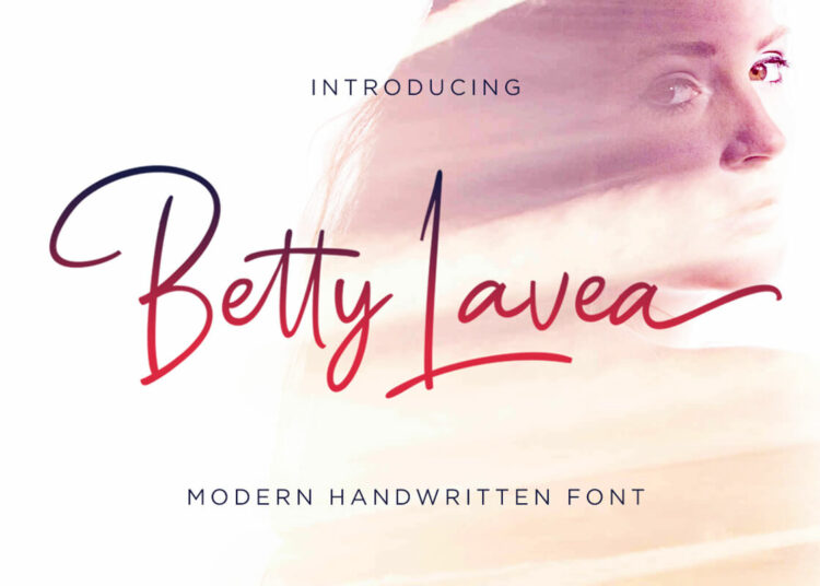 Betty Lavea Handwritten Font Feature Image